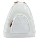 GUCCI Bamboo Shoulder Bag Patent Leather White Silver Auth 203638-2
