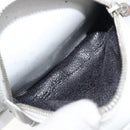 GUCCI Bamboo Shoulder Bag Patent Leather White Silver Auth 203638-26