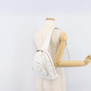 GUCCI Bamboo Shoulder Bag Patent Leather White Silver Auth 203638-27