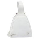 GUCCI Bamboo Shoulder Bag Patent Leather White Silver Auth 203638-3