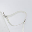 GUCCI Bamboo Shoulder Bag Patent Leather White Silver Auth 203638-8