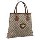 GUCCI GG Supreme Tote Bag PVC Beige Gold Auth 203643-1