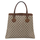 GUCCI GG Supreme Tote Bag PVC Beige Gold Auth 203643-2