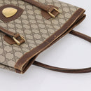 GUCCI GG Supreme Tote Bag PVC Beige Gold Auth 203643-6
