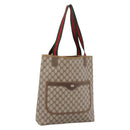 GUCCI GG Supreme Web Sherry Line Tote Bag PVC Beige Gold 40 02 003 Auth 203644-1
