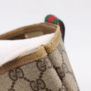 GUCCI GG Supreme Web Sherry Line Tote Bag PVC Beige Gold 40 02 003 Auth 203644-16
