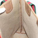 GUCCI GG Supreme Web Sherry Line Tote Bag PVC Beige Gold 40 02 003 Auth 203644-20