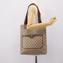 GUCCI GG Supreme Web Sherry Line Tote Bag PVC Beige Gold 40 02 003 Auth 203644-24