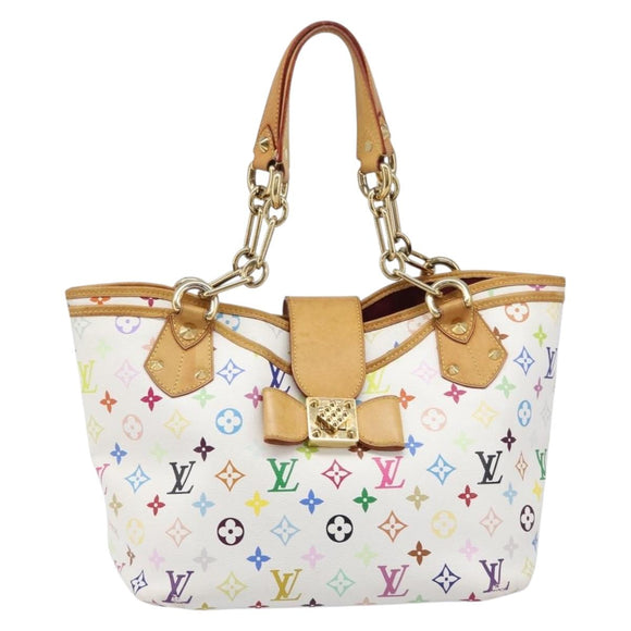 LOUIS VUITTON Monogram Multicolor Annie GM Tote Bag White M40303 LV Auth 203647