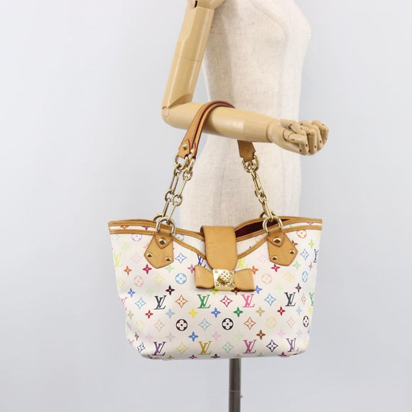 LOUIS VUITTON Monogram Multicolor Annie GM Tote Bag White M40303 LV Auth 203647