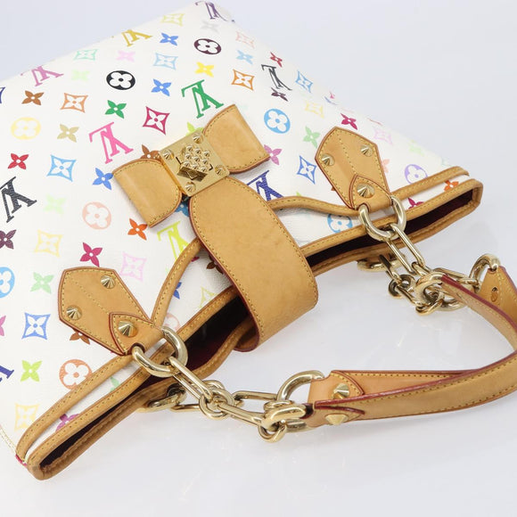 LOUIS VUITTON Monogram Multicolor Annie GM Tote Bag White M40303 LV Auth 203647