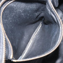 CELINE Luggage Mini Shopper Hand Bag Canvas Leather Black Gold Auth 203648A-23