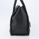 CELINE Luggage Mini Shopper Hand Bag Canvas Leather Black Gold Auth 203648A-5