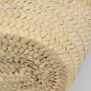 PRADA Woven Palm Tote Bag Raffia Beige Auth 203649M-16