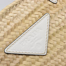 PRADA Woven Palm Tote Bag Raffia Beige Auth 203649M-17
