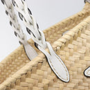 PRADA Woven Palm Tote Bag Raffia Beige Auth 203649M-10
