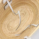 PRADA Woven Palm Tote Bag Raffia Beige Auth 203649M-11