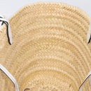 PRADA Woven Palm Tote Bag Raffia Beige Auth 203649M-20