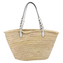 PRADA Woven Palm Tote Bag Raffia Beige Auth 203649M-2