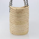 PRADA Woven Palm Tote Bag Raffia Beige Auth 203649M-3