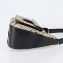 Burberrys Nova Check Shoulder Bag Canvas Beige Silver Auth 203651A-3