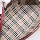 BURBERRY Hand Bag Patent Leather Red Silver Auth 203652-20