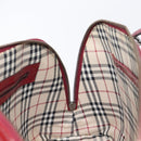 BURBERRY Hand Bag Patent Leather Red Silver Auth 203652-21