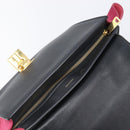 CELINE Trapeze Hand Bag Leather 2way Beige Gold Auth 203653-10