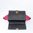 CELINE Trapeze Hand Bag Leather 2way Beige Gold Auth 203653-19