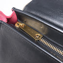 CELINE Trapeze Hand Bag Leather 2way Beige Gold Auth 203653-21