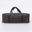 CELINE Macadam Canvas Tote Bag PVC Leather Black Gold Auth 203654A-10