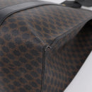 CELINE Macadam Canvas Tote Bag PVC Leather Black Gold Auth 203654A-14