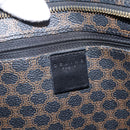 CELINE Macadam Canvas Tote Bag PVC Leather Black Gold Auth 203654A-17