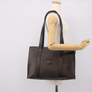 CELINE Macadam Canvas Tote Bag PVC Leather Black Gold Auth 203654A-25