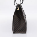 CELINE Macadam Canvas Tote Bag PVC Leather Black Gold Auth 203654A-4