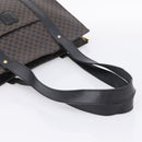 CELINE Macadam Canvas Tote Bag PVC Leather Black Gold Auth 203654A-7