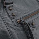 BALENCIAGA The Sunday Hand Bag Leather Navy 228750 Auth 203658V-17