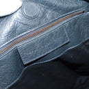 BALENCIAGA The Sunday Hand Bag Leather Navy 228750 Auth 203658V-18