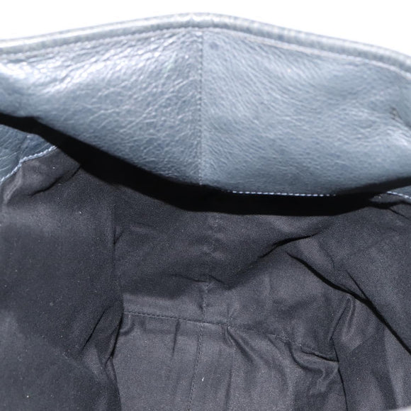 BALENCIAGA The Sunday Hand Bag Leather Navy 228750 Auth 203658V