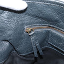BALENCIAGA The Sunday Hand Bag Leather Navy 228750 Auth 203658V-21