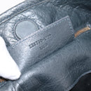 BALENCIAGA The Sunday Hand Bag Leather Navy 228750 Auth 203658V-11