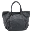 BALENCIAGA The Sunday Hand Bag Leather Navy 228750 Auth 203658V-2