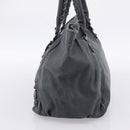 BALENCIAGA The Sunday Hand Bag Leather Navy 228750 Auth 203658V-4