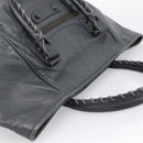 BALENCIAGA The Sunday Hand Bag Leather Navy 228750 Auth 203658V-6