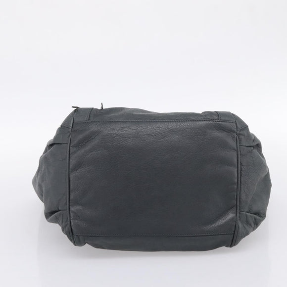 BALENCIAGA The Sunday Hand Bag Leather Navy 228750 Auth 203658V