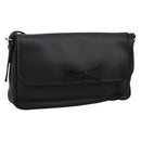 BALENCIAGA Shoulder Bag Satin Black Silver Auth 203659V-1