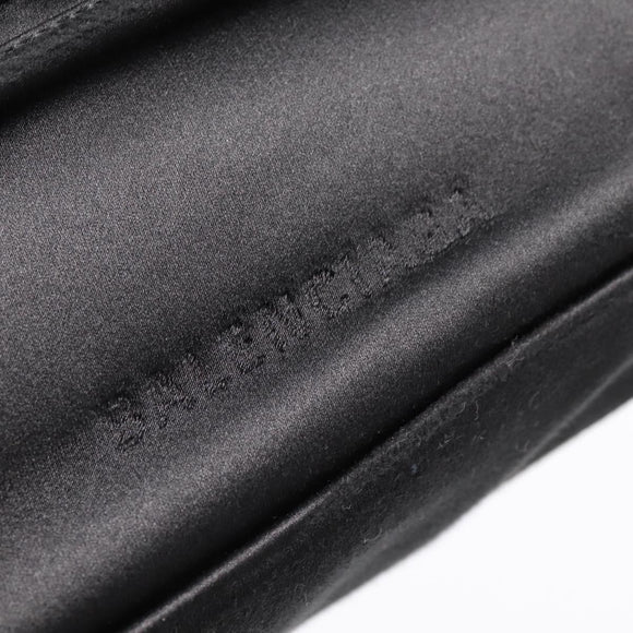 BALENCIAGA Shoulder Bag Satin Black Silver Auth 203659V