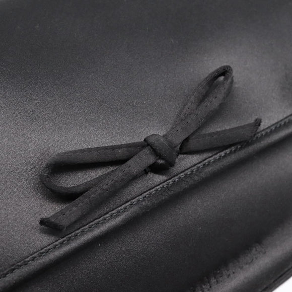 BALENCIAGA Shoulder Bag Satin Black Silver Auth 203659V