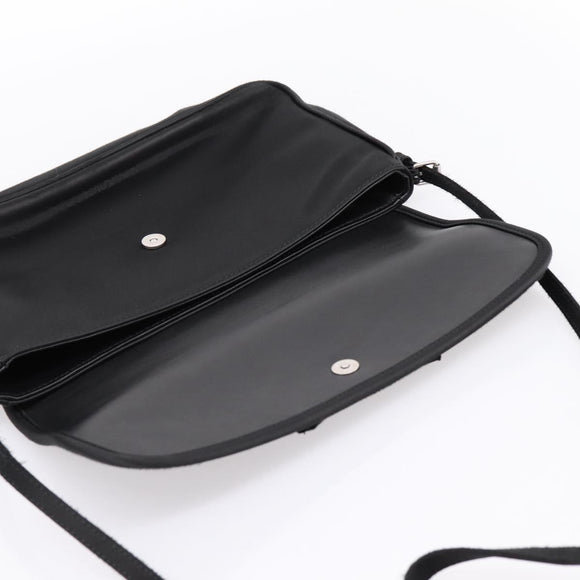 BALENCIAGA Shoulder Bag Satin Black Silver Auth 203659V