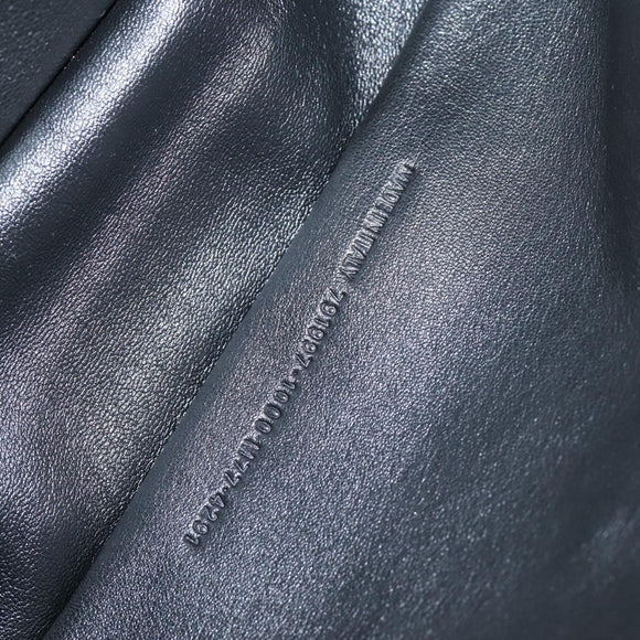 BALENCIAGA Shoulder Bag Satin Black Silver Auth 203659V